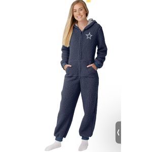 Brand New FOCO NFL Apparel Womens Small Dallas Cowboys Sherpa One Piece Pajamas